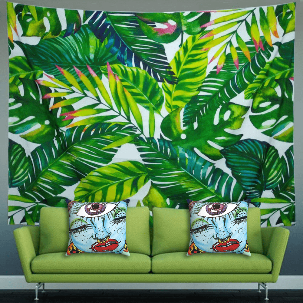Third Eye Accent Pillows by Ayanna Ali with Heopapin Banana Leaf Print Tapestry