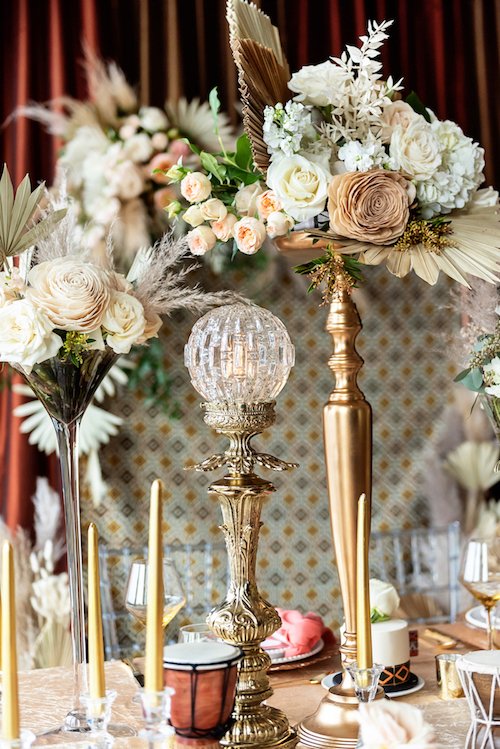 Golden Glam Wedding Inspiration With Table Lights By Coven Creative.jpg