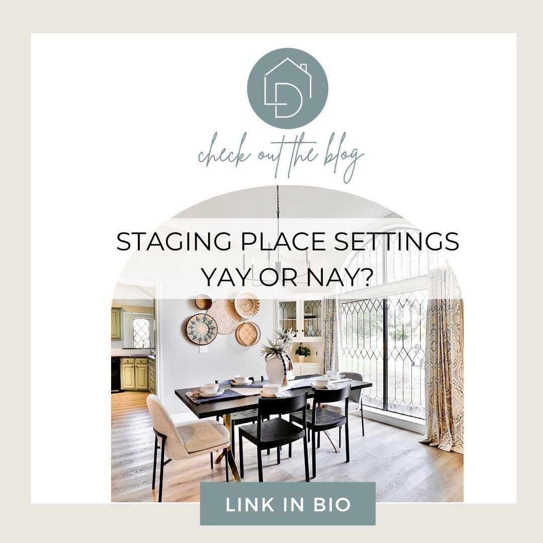 Staging trends change from year to year. Click on the link in bio to read our two cents on whether or not we think using place settings for staging is a good choice.