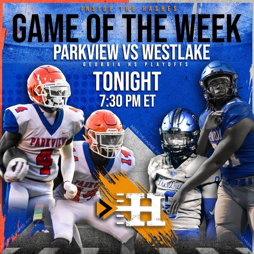 Parkview. Westlake.
Georgia HS playoffs round 2 in full effect tonight and ITH will have full cover there for our GAME OF THE WEEK.

Tonight at 7:30pm ET 
@ParkviewFB
 v 
@WestlakeFB1
 

Full us on Twitter and Instagram for the latest.
visit http://i