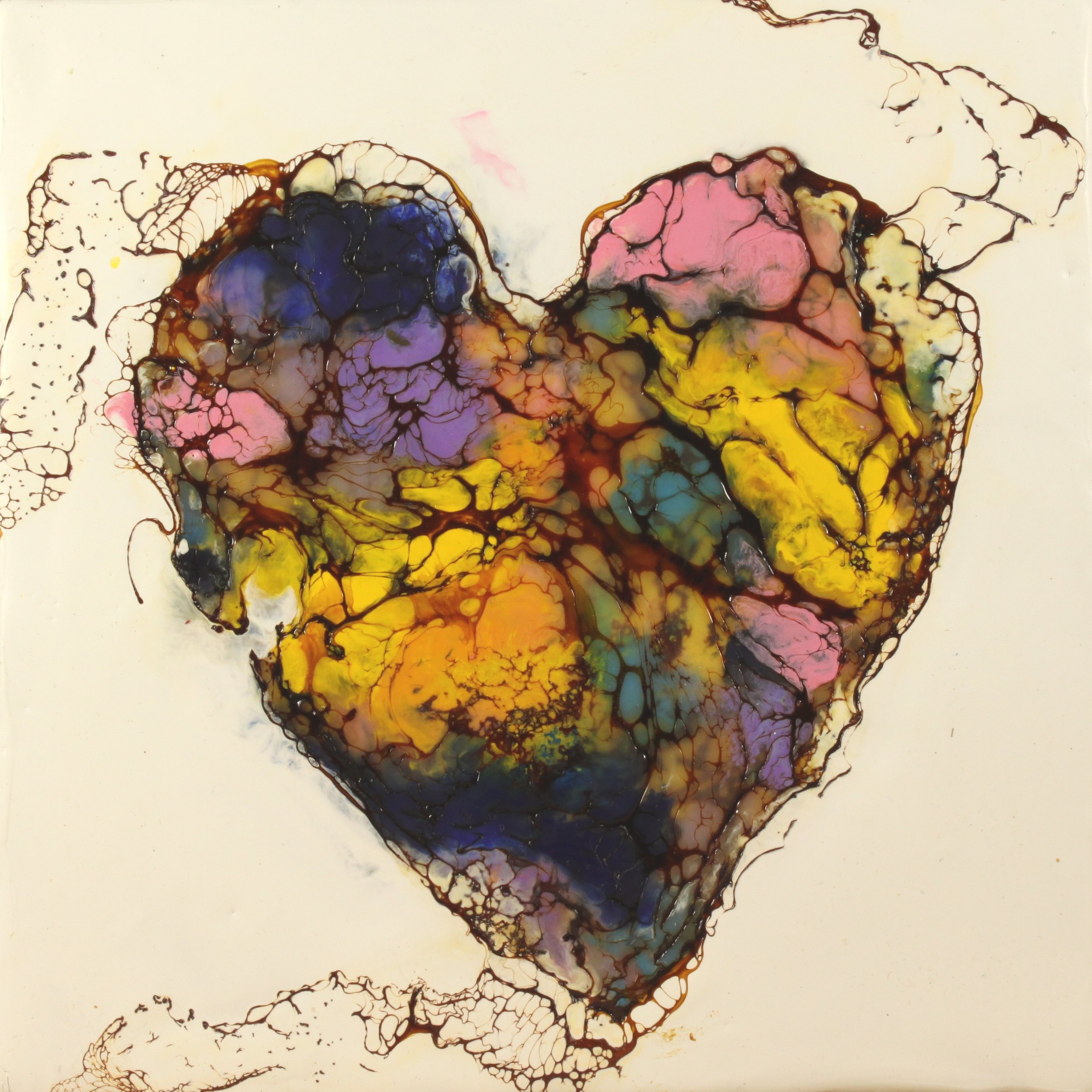 Hearts/Encaustic