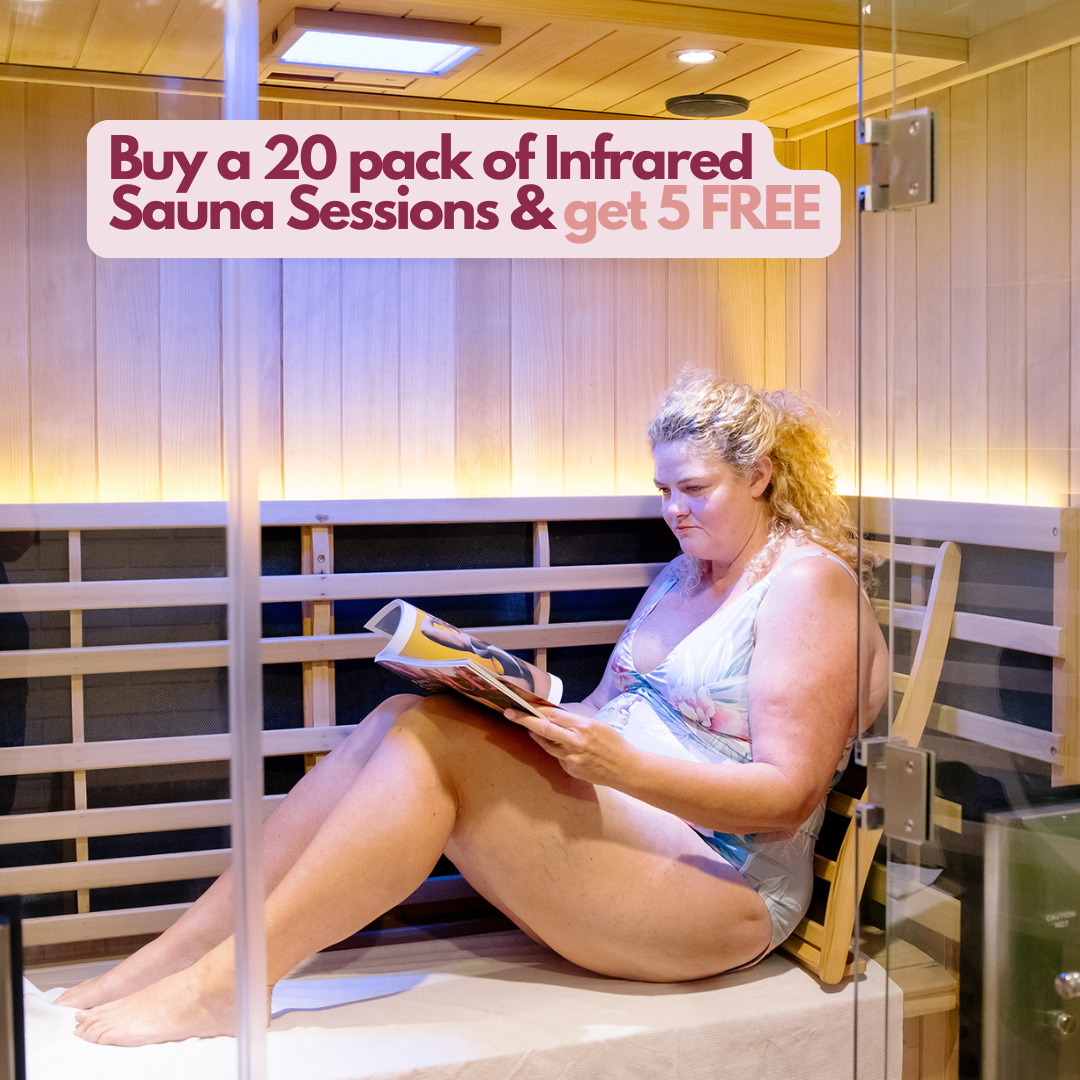 inglewood and Fremantle clear minds studio birthday sale buy 20 pack of infrared sauna and get 5 free