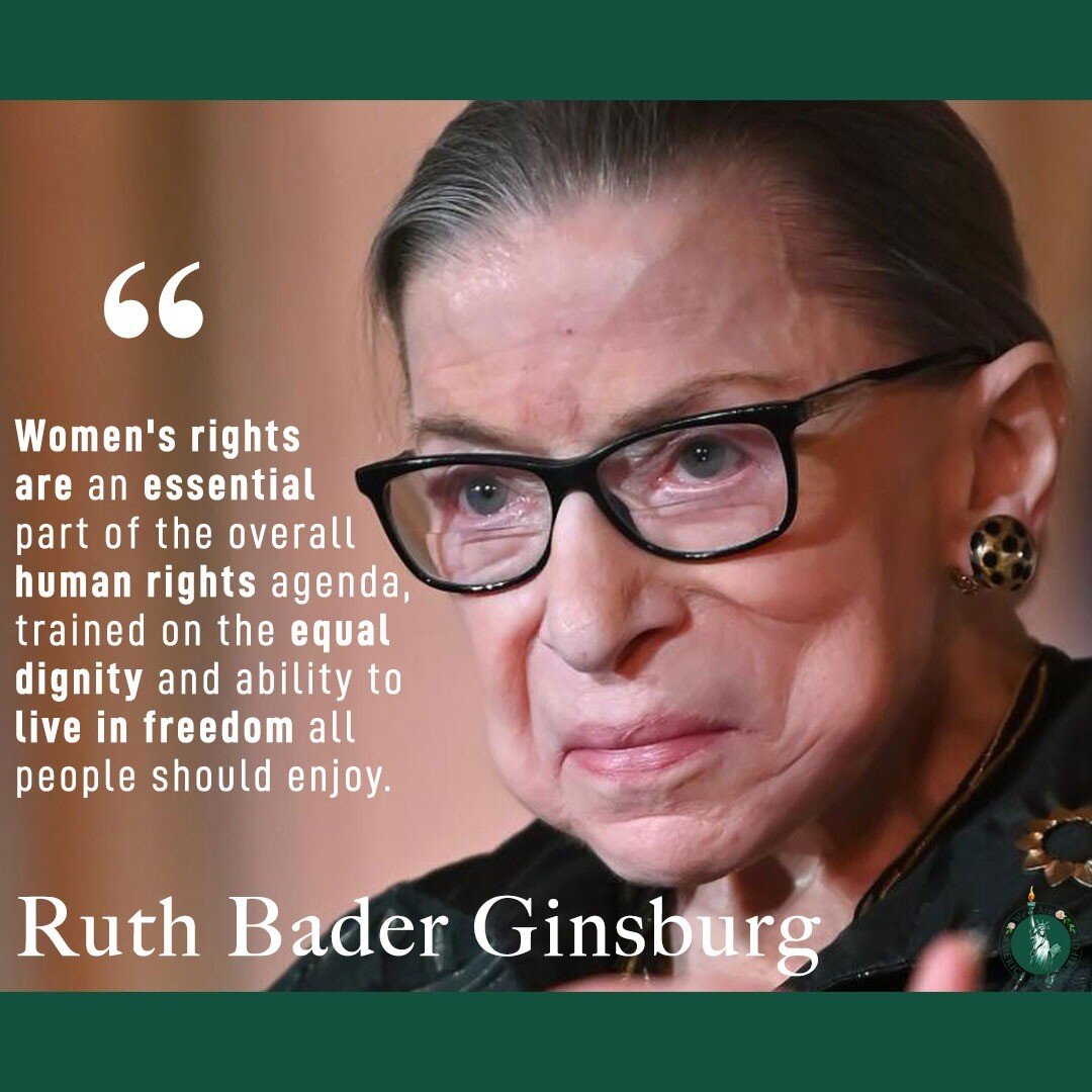 This week we are honoring Justice Ruth Bader Ginsburg. She tirelessly worked most of her life for gender and human rights. 

As the founding director of the Women's Rights Project at the ACLU, Justice Ginsburg and her team of lawyers &quot;tallied hu