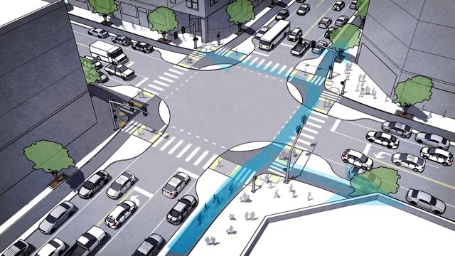 Before and after: transforming a 15 lane pedestrian crossing