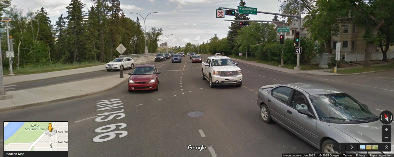 Safety Measures at 99 Street, Scona Road, and Saskatchewan Drive