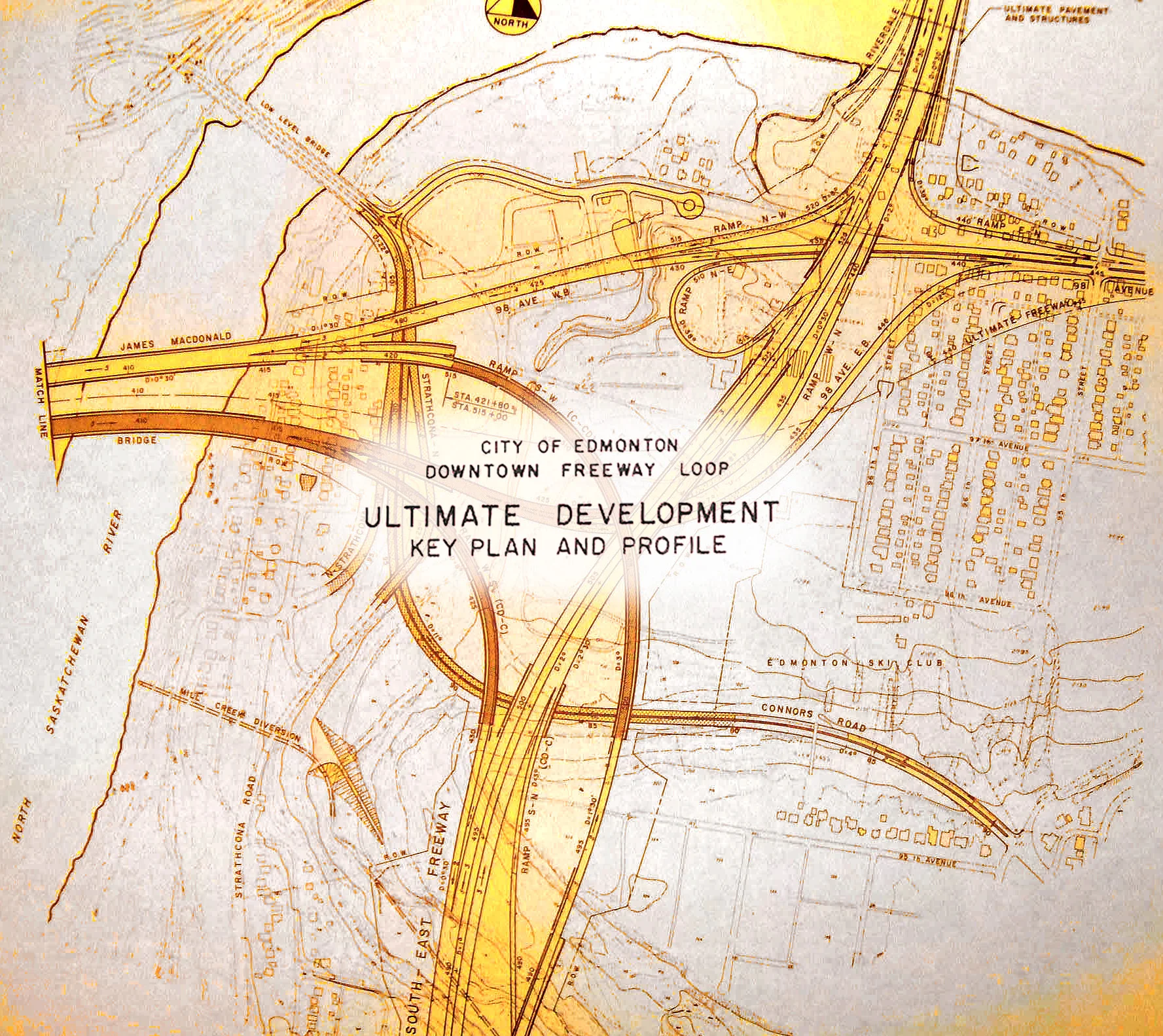 Freeway system planned for Mill Creek ravine, river valley, downtown