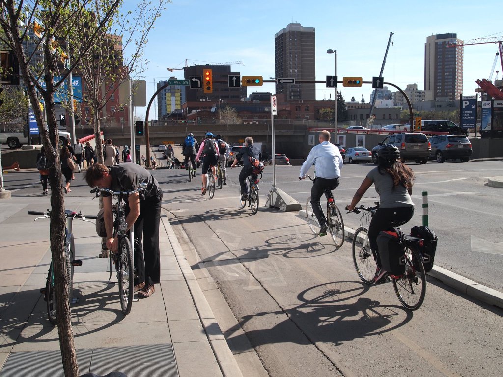 The downtown bike grid could look like this by July 2017