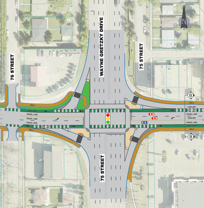 Proposed 101 Ave and 75 St intersection