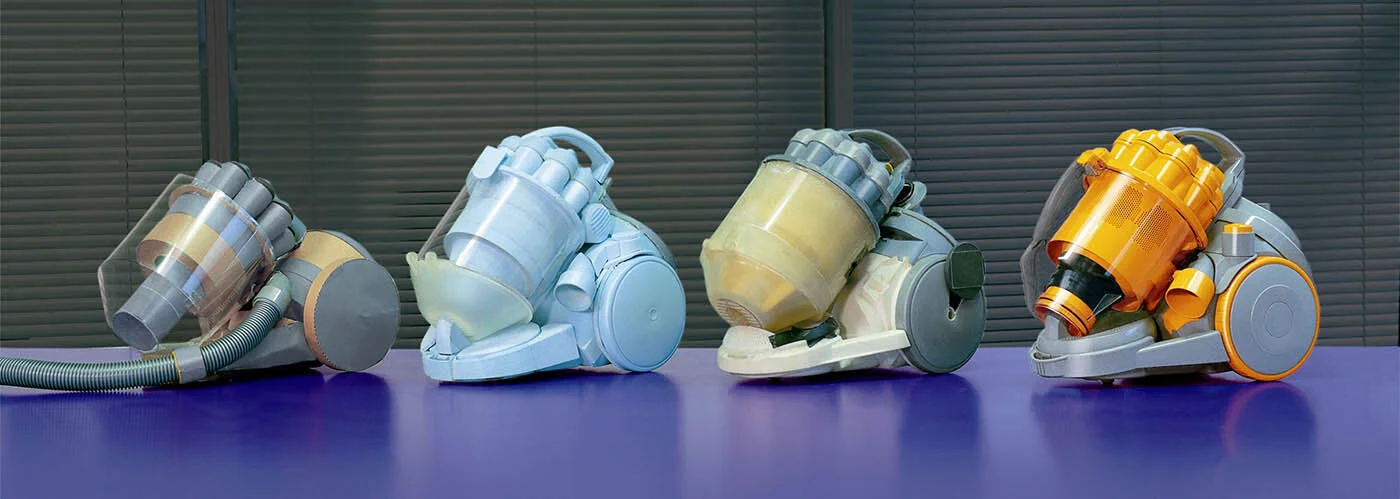 A Dyson vacuum in an evolution of prototypes in different materials and fidelity