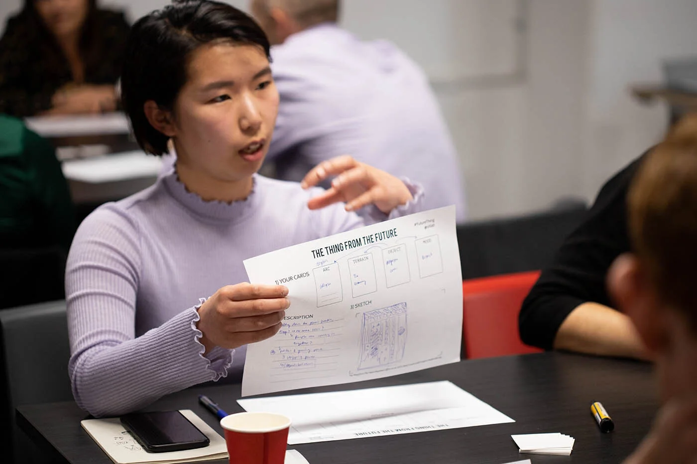 A participant during one of our experiential futures workshops
