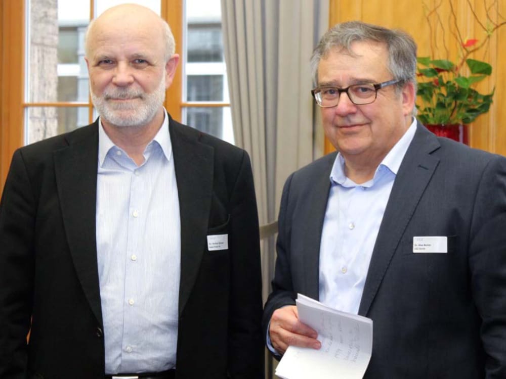 Dr. Herbert Wanner (links) und Dr. Max Becker (rechts) am CGZ Forum "Internet of Things"