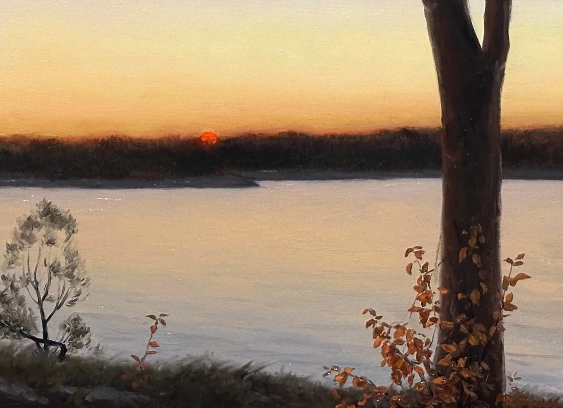 Autumn sunset on the Mississippi