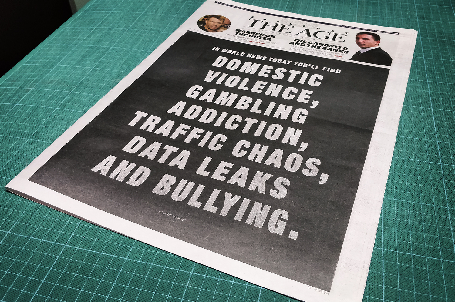 Wrap takeover for The Age. The title copy was left flexible right up to the editorial date, so it could be changed to reflect what was inside. Fast typography and artworking was in order!