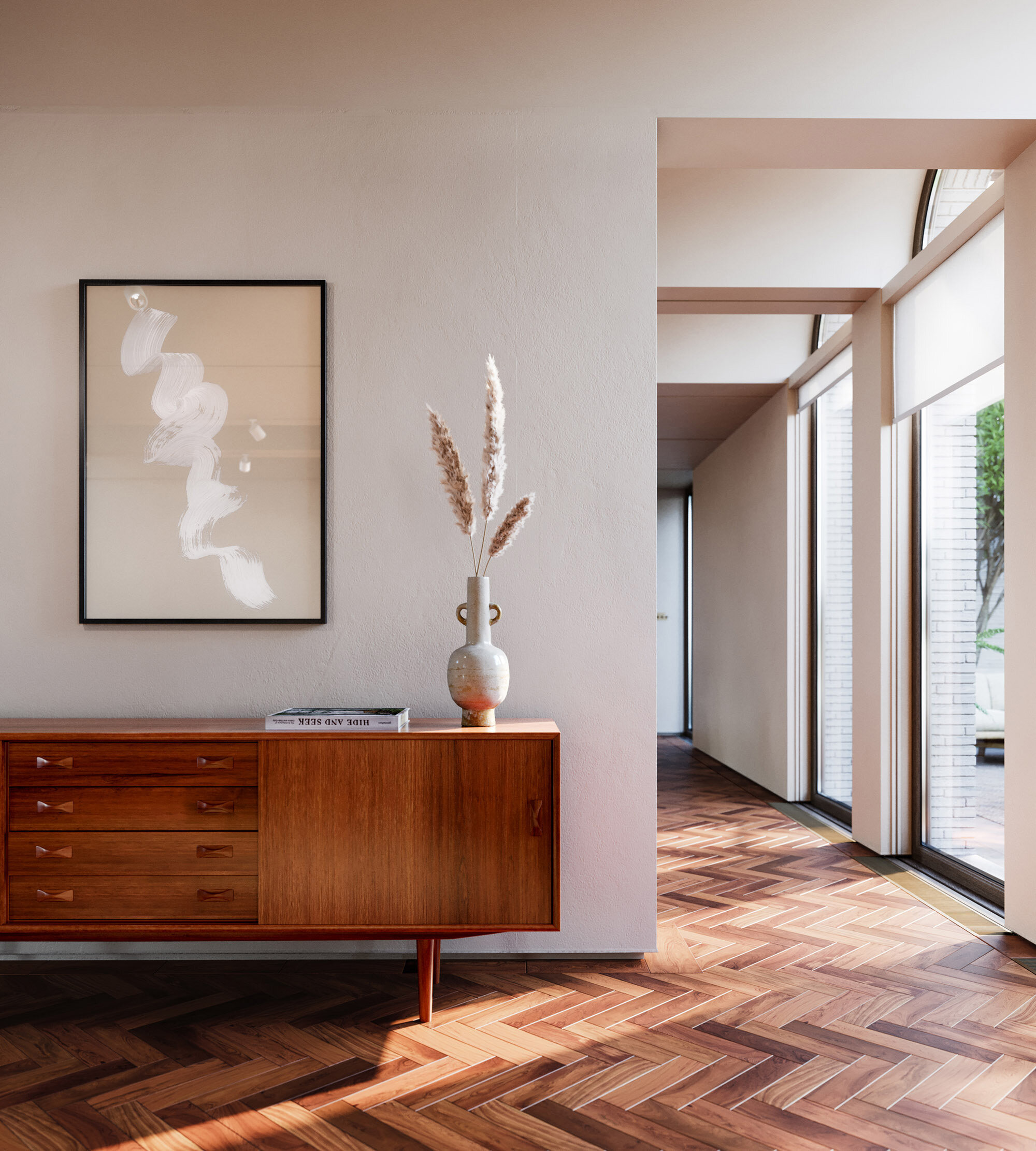 Mid Century Modern 3d Visuals Atmos, Mid Century Modern Laminate Flooring