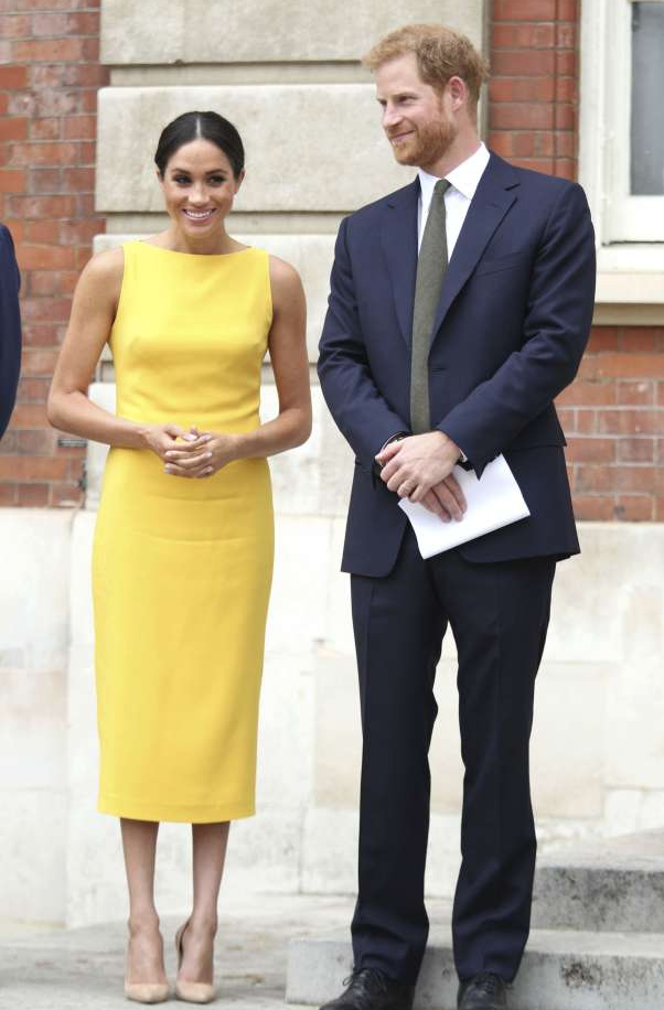 The Duchess is a ray of sunshine in yellow shift dress
