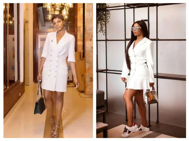 Toke Makinwa vs Seyi Shay: Who wore the white suit dress better?