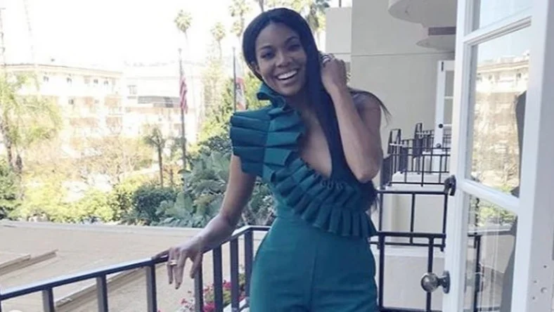Gabrielle Union spotted in green jumpsuit by celebrated Nigerian designer Andrea Iyamah