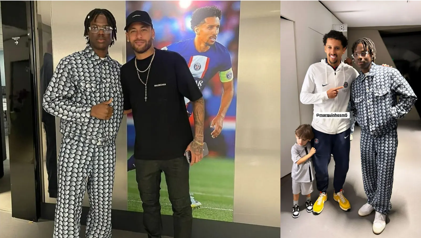 Rema meets Neymar Jr, Marquinhos, other PSG stars in Paris