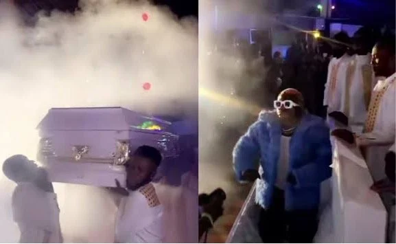 Reactions trail Portable’s coffin entrance in African Shrine show