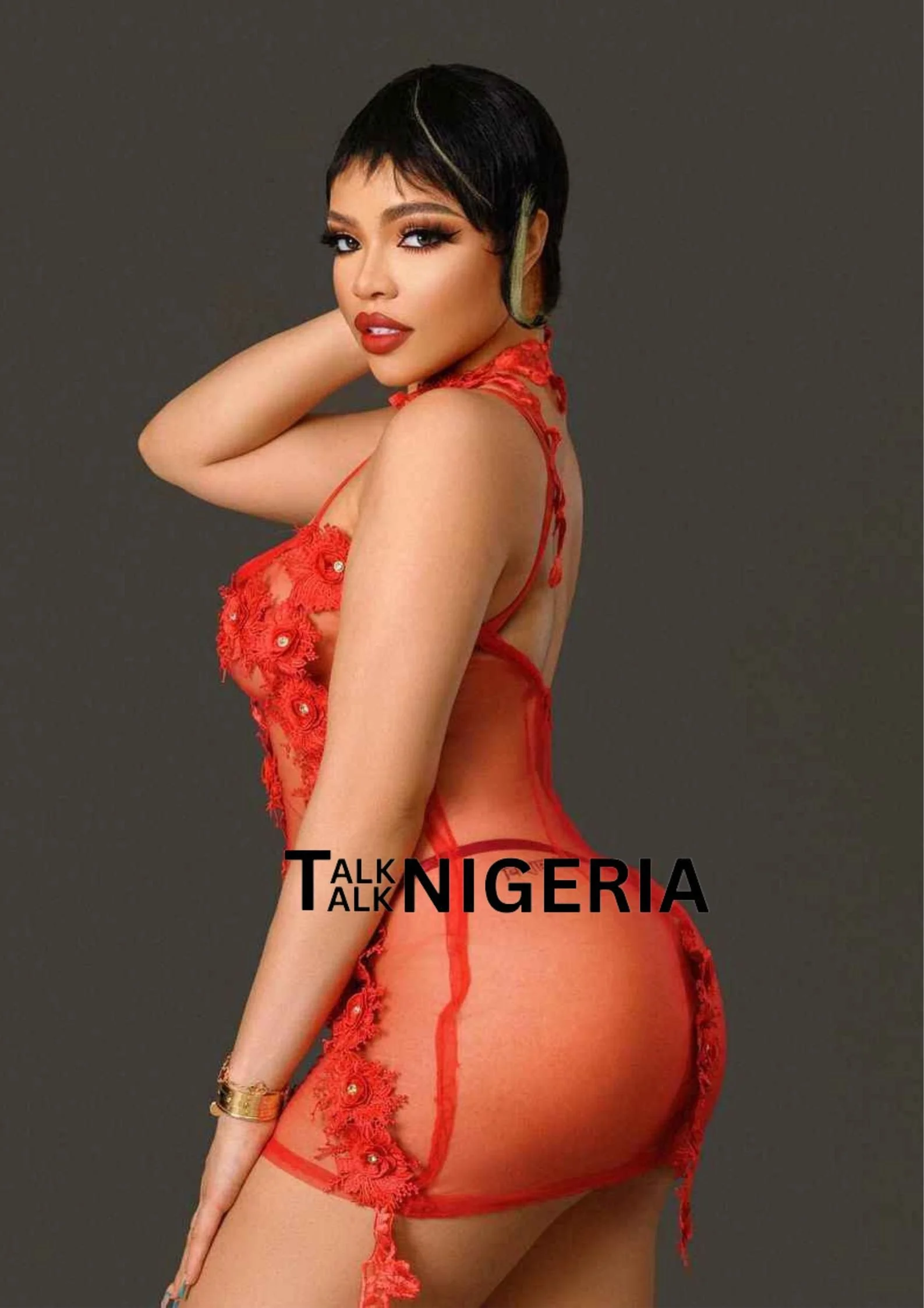 Ex-BBNaija housemate Nengi sets social media agog with see-through-red outfit