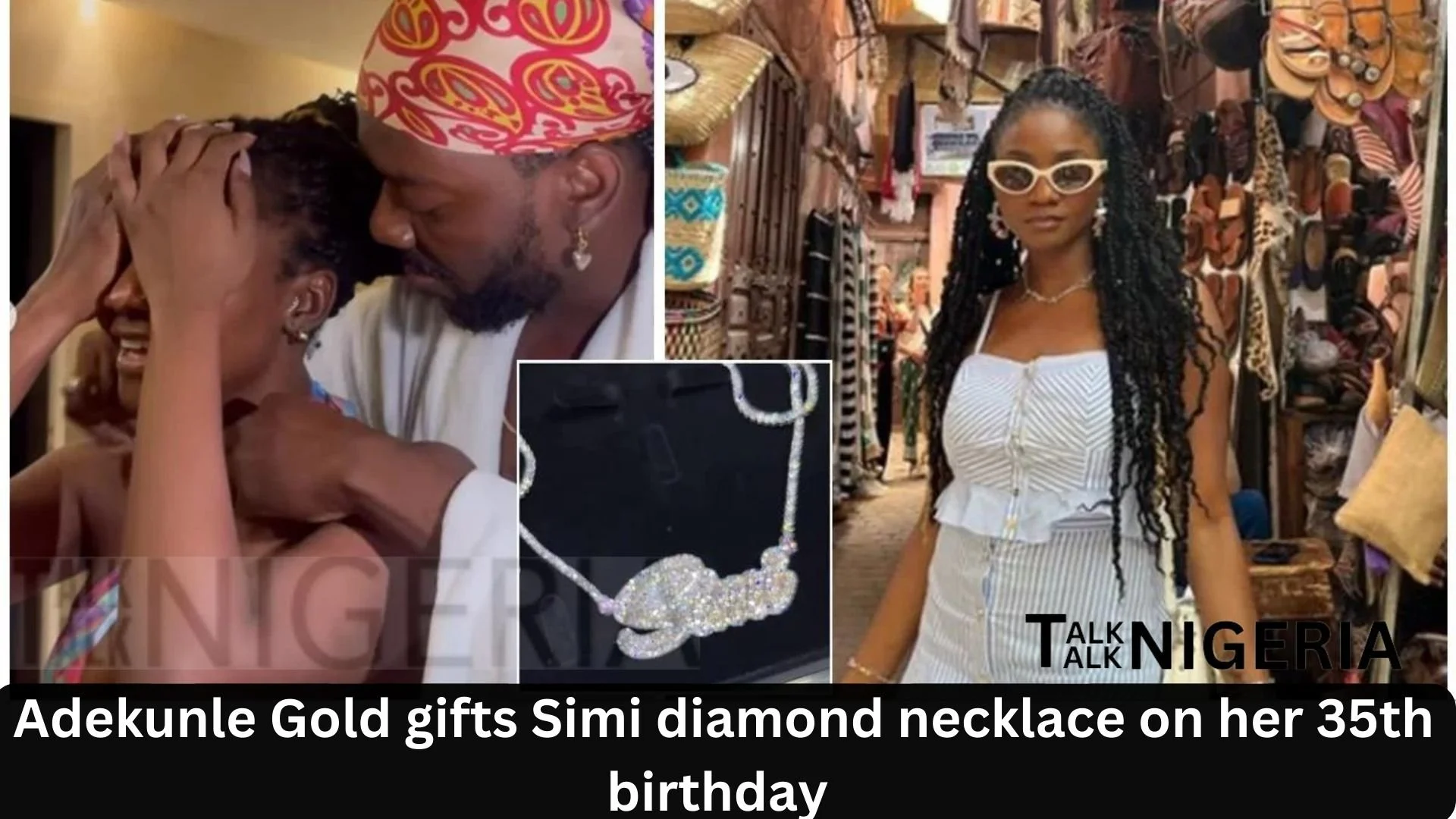 Adekunle Gold gifts Simi diamond necklace on her 35th birthday 
