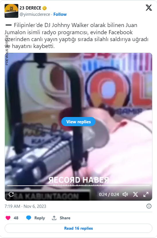 Radio Host Shot Dead Live On Air After Armed Man Broke Into His Home Studio (Photo/Video)