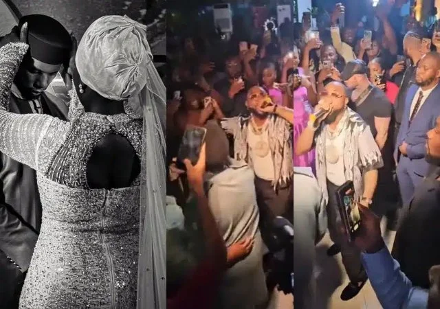 VIDEO: Lady thrilled as Davido surprises sister at her wedding, performs hit song, ‘Unavailable’
