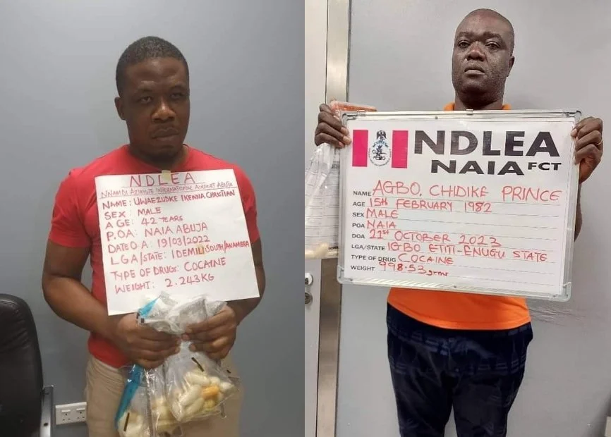 Two notorious dr¥g kingpins identified as Uwaezuoke Ikenna Christian and Agbo Chidike Prince.