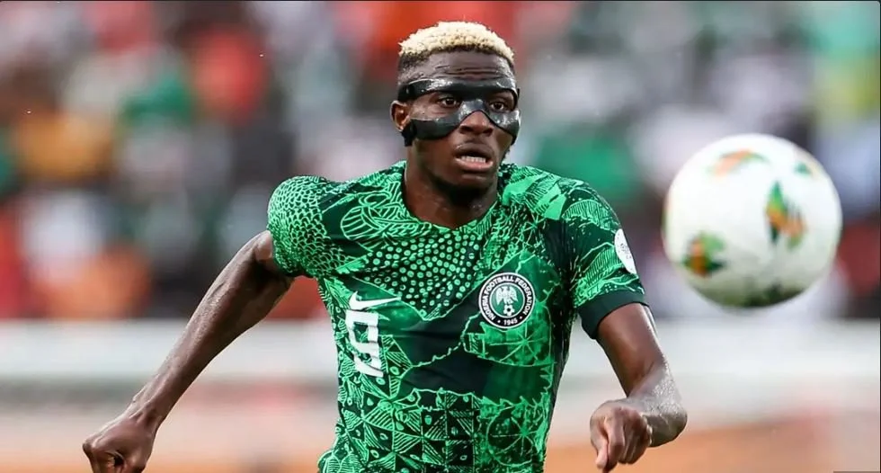 AFCON 2025 qualifier: Osimhen storms the Super Eagles' Uyo camp.