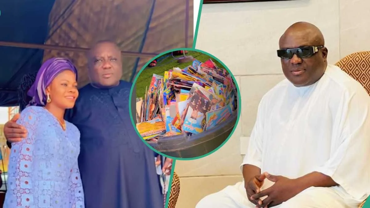 Fuji singer Saheed Osupa is overwhelmed as a fan displays an impressive collection of his albums.