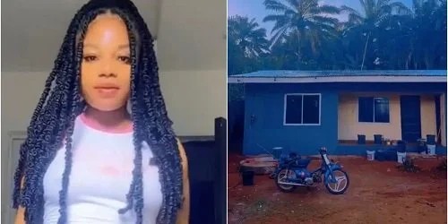 Lady Celebrates After Building a Portable House for Her Parents.
