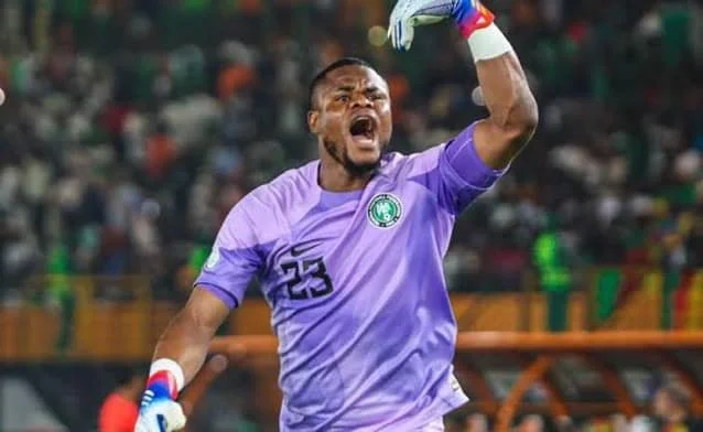 AFCONQ 2025: Stanley Nwabali reacts to the Super Eagles' triumph over Libya.