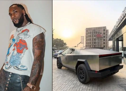 Burna Boy Gifts His PA, King Manny a Brand New Tesla Cyber Truck