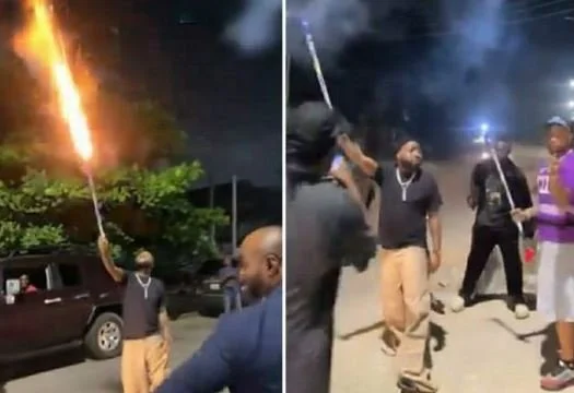 Davido Hits The Streets With Fireworks On Christmas Day