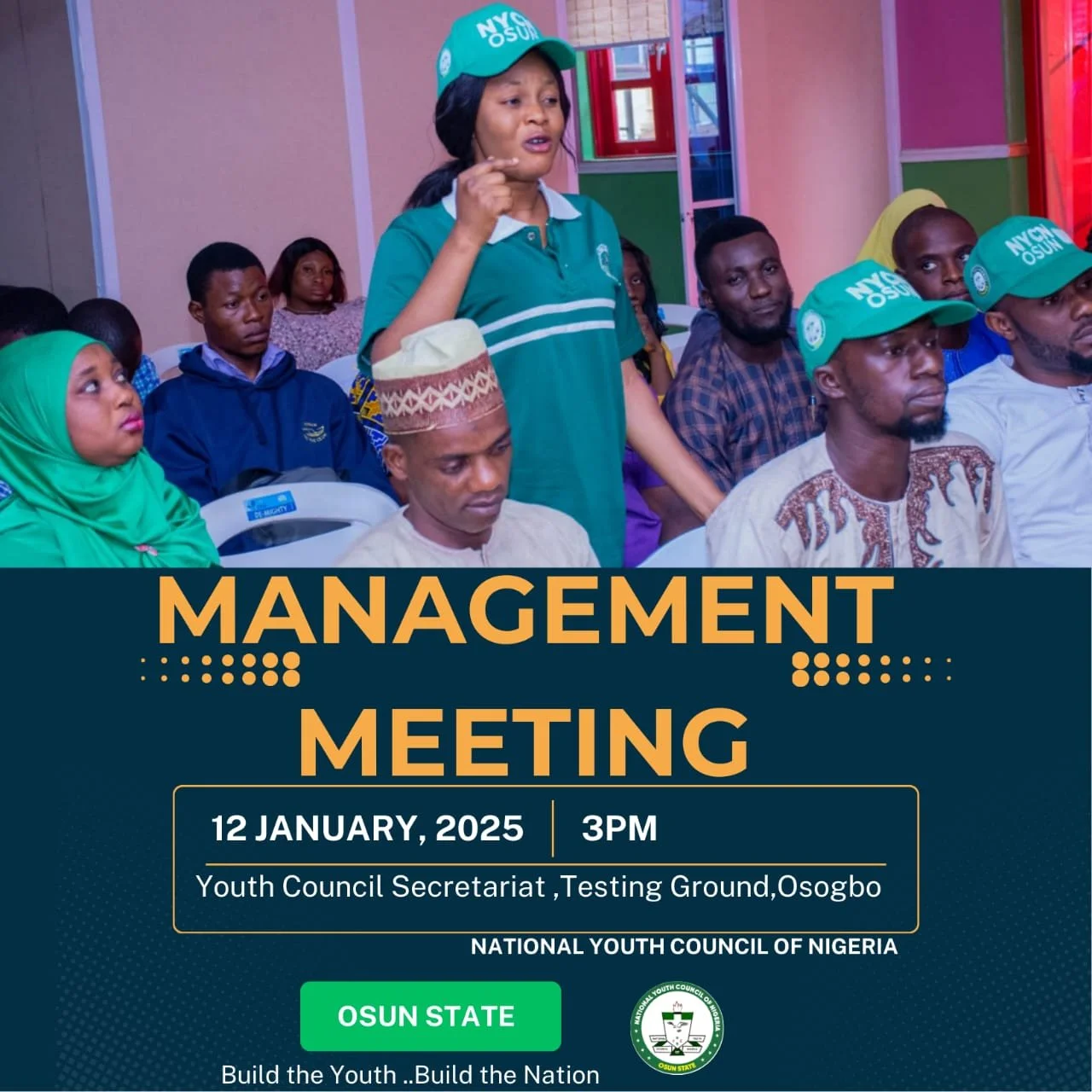 NYCN MANAGEMENT MEETING; YOUTH COUNCIL WARN IMPOSTORS , EULOGISED GOV. ADELEKE INFRASTRUCTURAL STRIDES