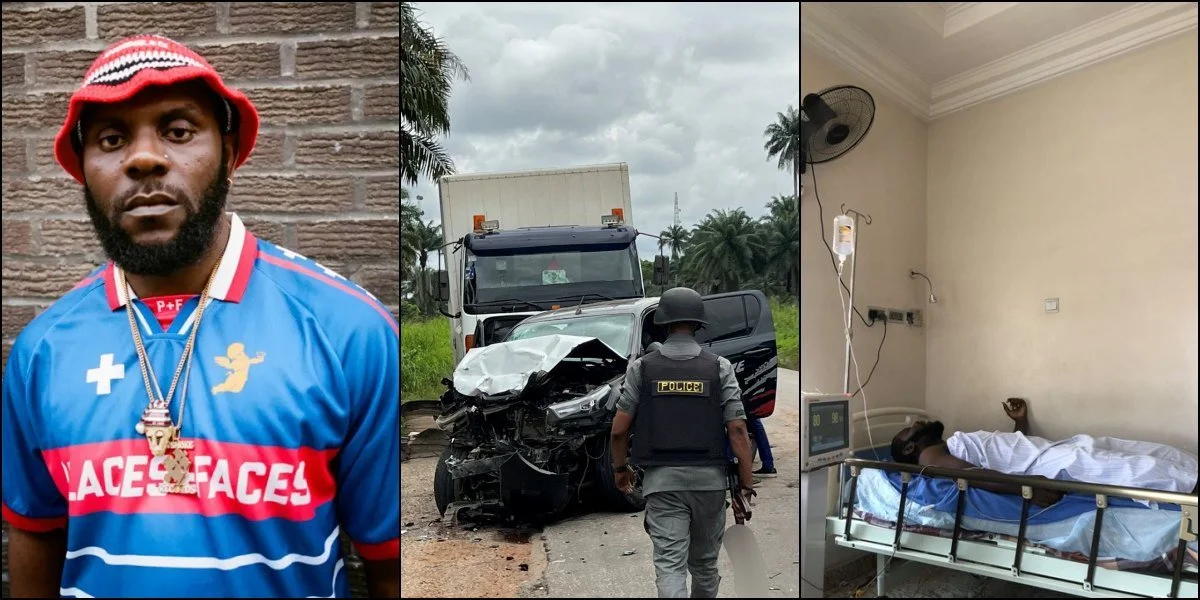 Nigerian Rapper Odumodublvck Survives Ghastly Motor Accident