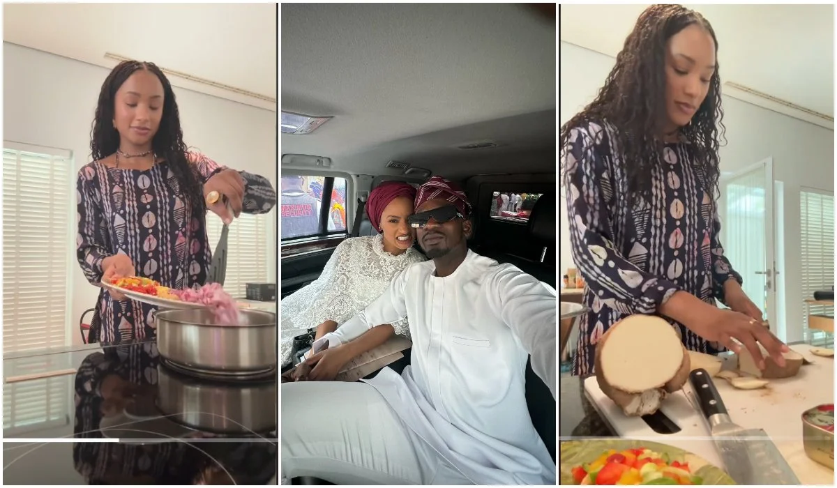 Temi Otedola Shows Off Cooking Skills for Mr Eazi, Sparks Reactions Online