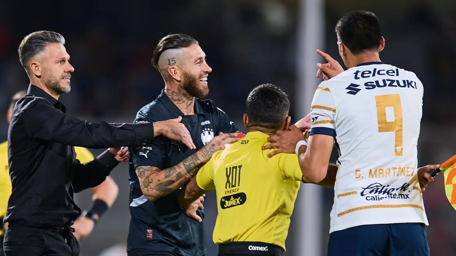 Sergio Ramos Sees Red Again: Monterrey Defender Sent Off in Tense Clash Against Pumas UNAM
