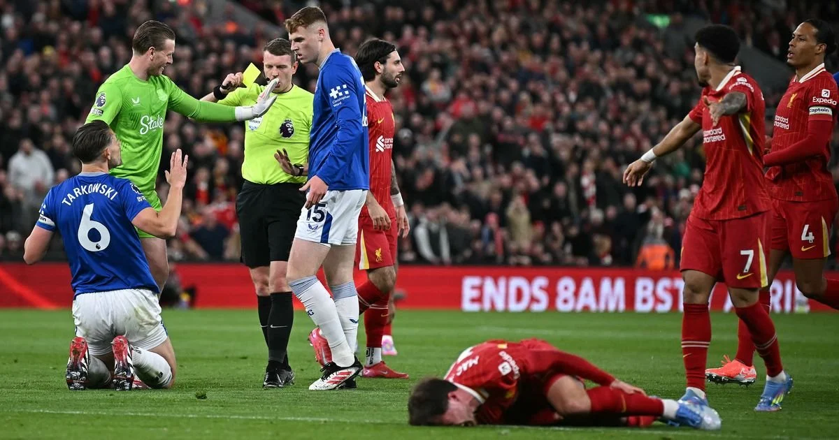 Premier League Explains Why Tarkowski Escaped Red Card in Fiery Merseyside Derby