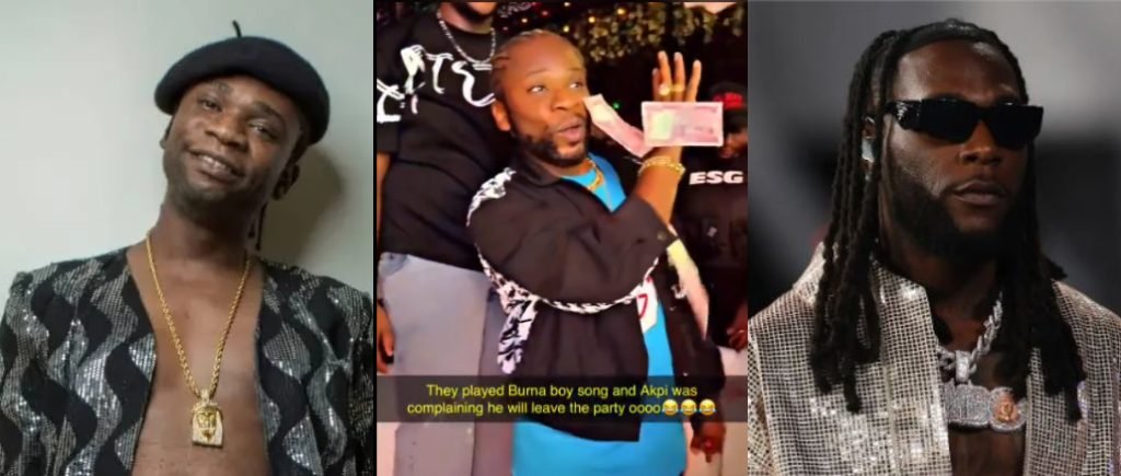 Speed Darlington Causes Stir at Club Over Burna Boy Song