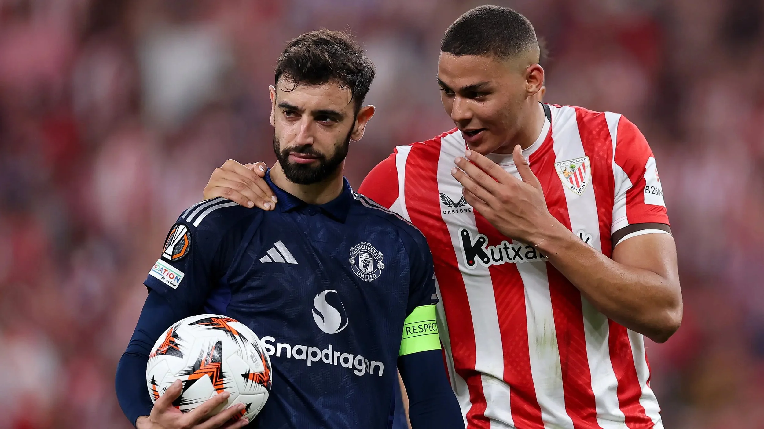 Nico Williams Responds Calmly to Bruno Fernandes’ Red Card Comment After Europa League Clash