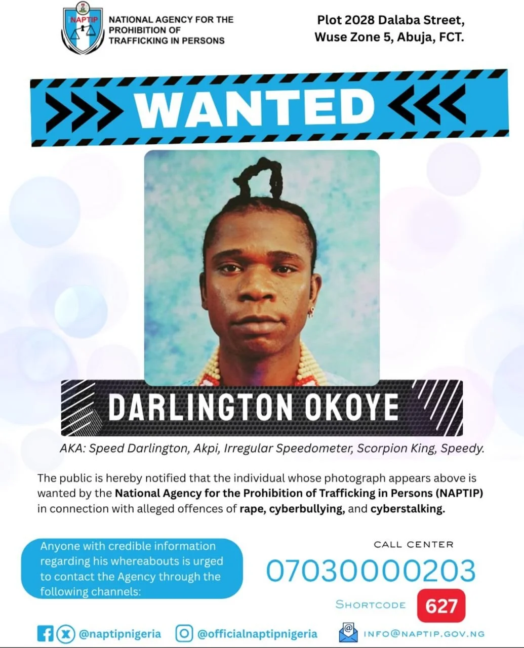  Speed Darlington Dares NAPTIP Over Rape, Cyberbullying Allegations — Sparks Online Outrage