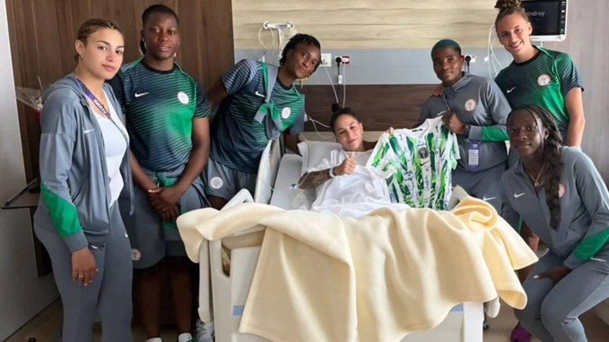 Super Falcons Show Class with Heartfelt Visit to Injured Banyana Midfielder Gabriela Salgado