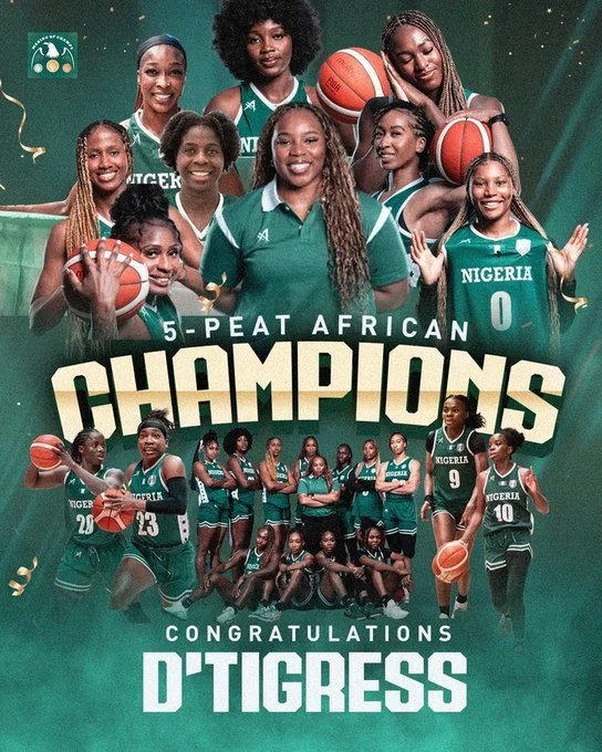 Queens of the Court! Nigeria’s D’Tigress Win 5th Consecutive Women’s AfroBasket Title, Qualify for 2026 World Cup