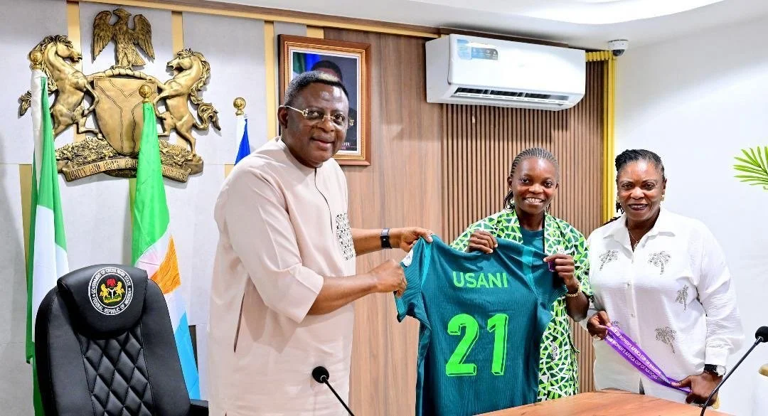 Governor Bassey Otu Rewards Super Falcons Star Miracle Usani with ₦50 Million, Land, and Sports Ambassador Role