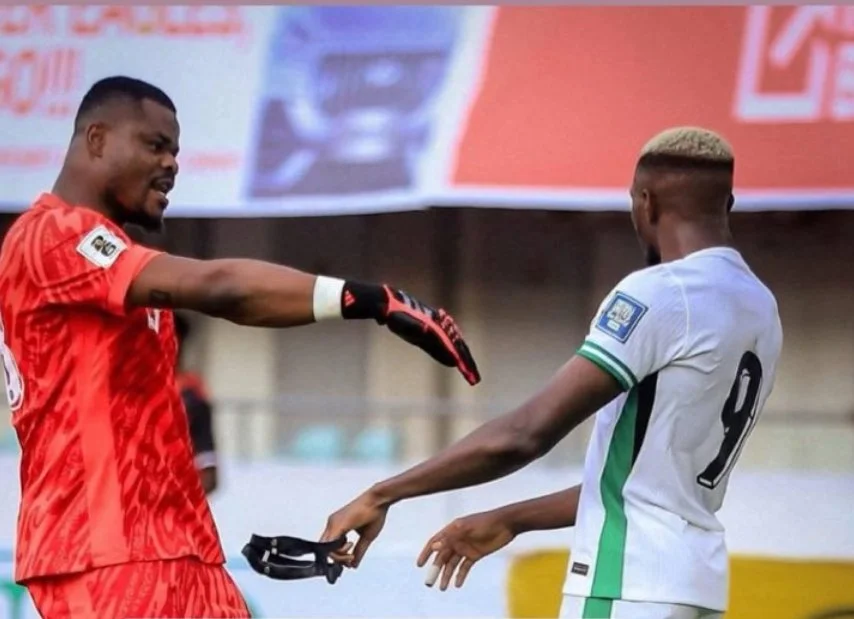 Nwabali’s Cryptic Post Sparks Tension Rumours with Osimhen After Super Eagles’ 4–0 Win