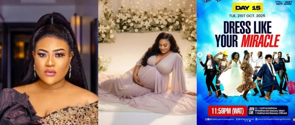 Nkechi Blessing Joins ‘Dress Your Miracle’ Challenge with AI Pregnancy Photo, Sends Heartfelt Prayer to Women Seeking to Conceive