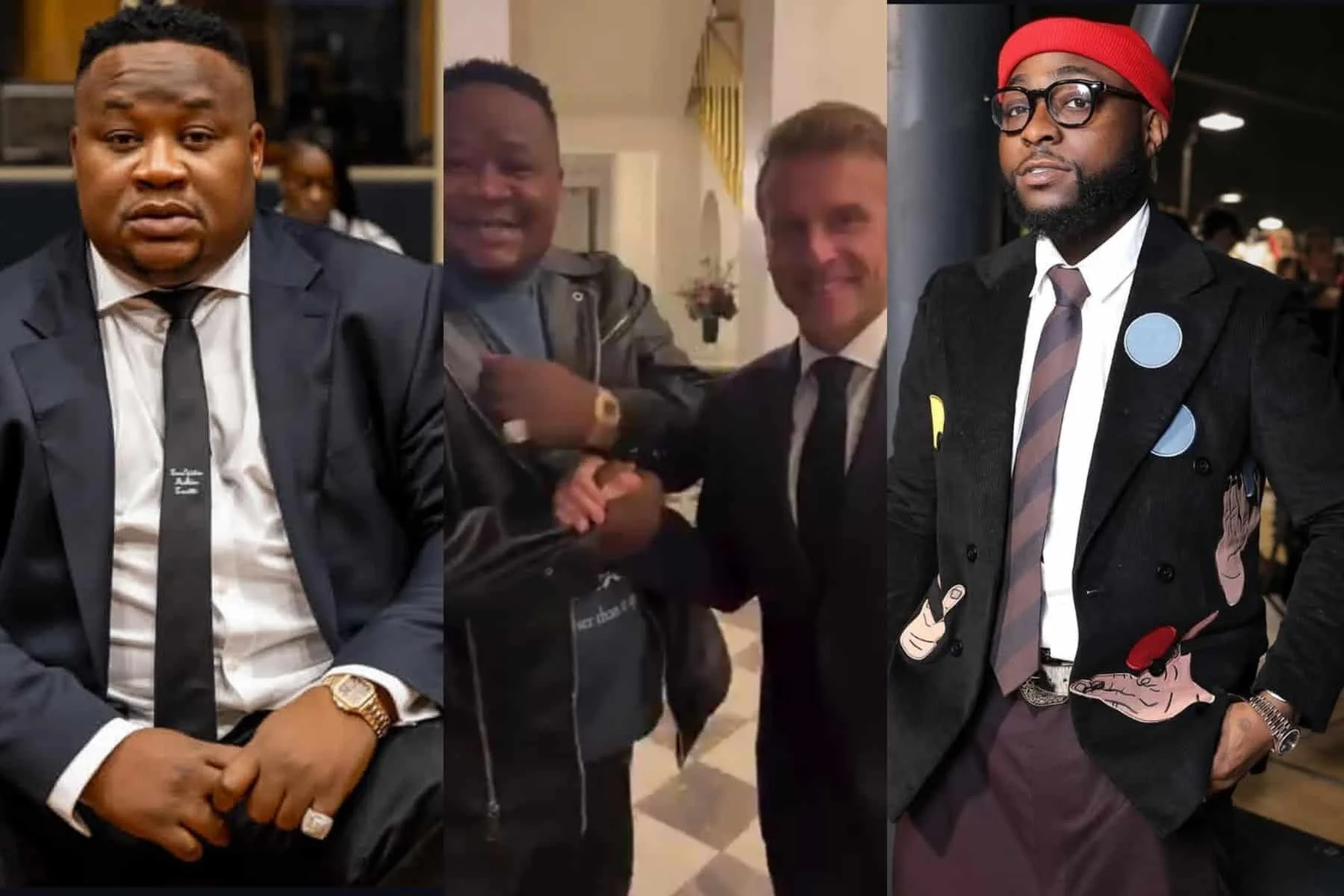 Cubana Chiefpriest Hails Davido After Meeting French President Macron: “Whoever Has Davido Has God”