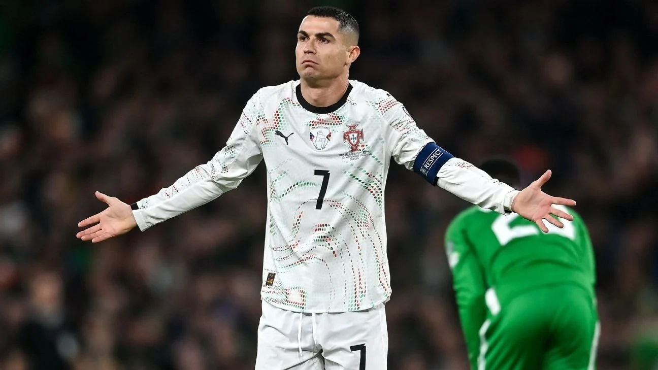 Ronaldo’s Red Card Sparks Debate as Martinez Defends Portugal Captain After Shock Ireland Defeat