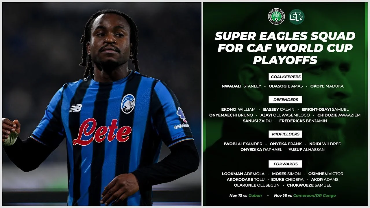 Ikpeba Calls for Improvement as Lookman Struggles in Super Eagles’ 4–1 Win Over Gabon